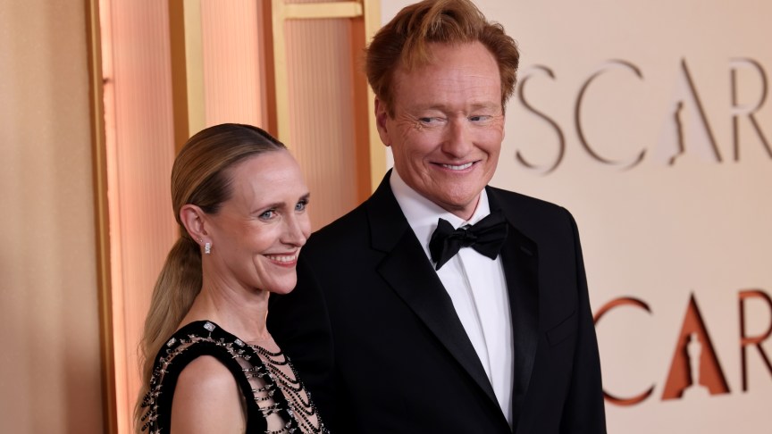 Liza Powel O'Brien and Conan O'Brien at the 2026 Oscars