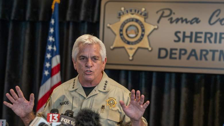 Pima County Sheriff, Chris Nanos, speaks to the media on February 3, 2026 in Tucson, Arizona. He was answering questions about the search for Nancy Guthrie, the missing mother of NBC host Savannah Guthrie