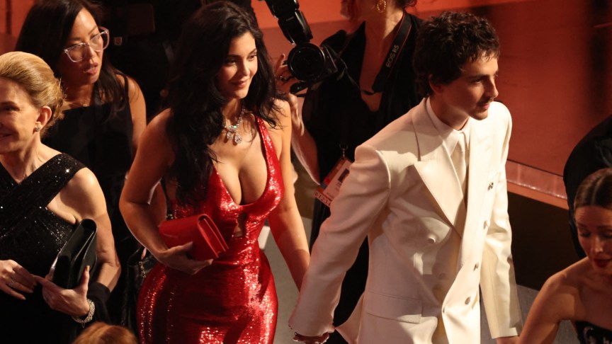 Timothee Chalamet and Kylie Jenner attend the Oscars