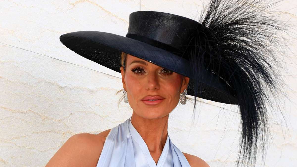 Dorit Kemsley from The Real Housewives of Beverly Hills wearing a black hat, RHOBH