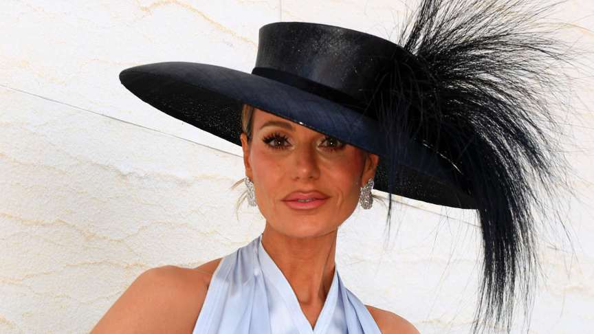 Dorit Kemsley from The Real Housewives of Beverly Hills wearing a black hat, RHOBH
