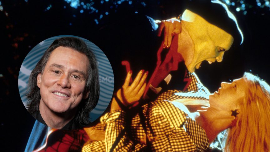 Jim Carrey and a scene from "The Mask" (1994).