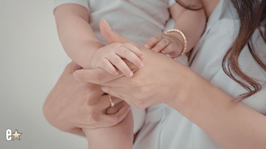 Mother holding baby