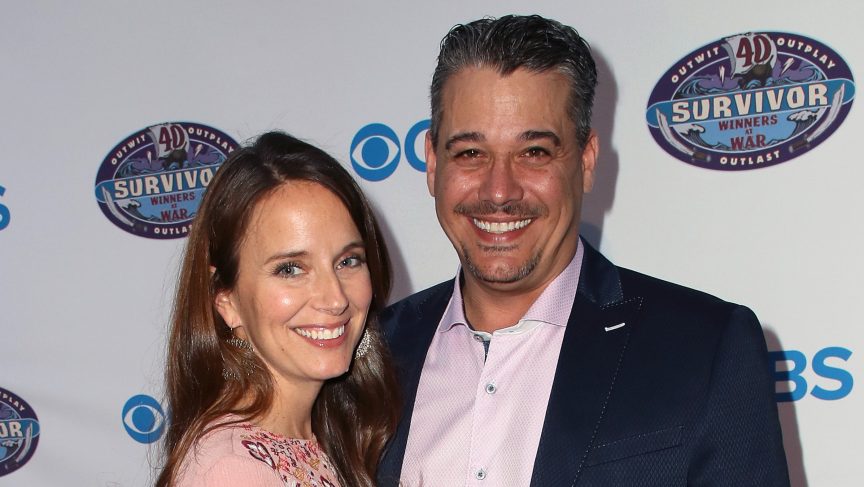 Amber Mariano and Boston Rob Mariano at Survivor Winners at War premiere