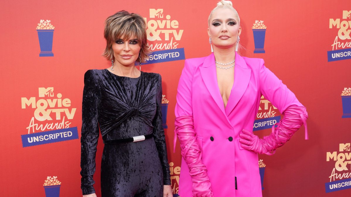 Lisa Rinna and Erika Jayne pose together at the MTV Movie & TV Awards: Unscripted in Santa Monica