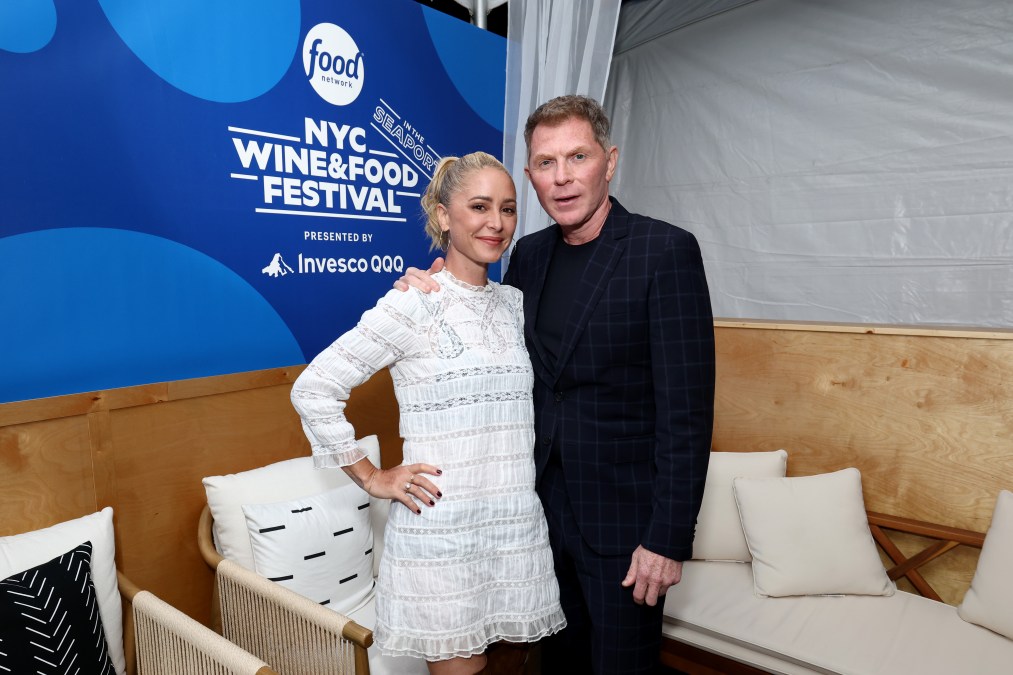 Brooke Williamson and Bobby Flay of Food Network's "BBQ Brawl."