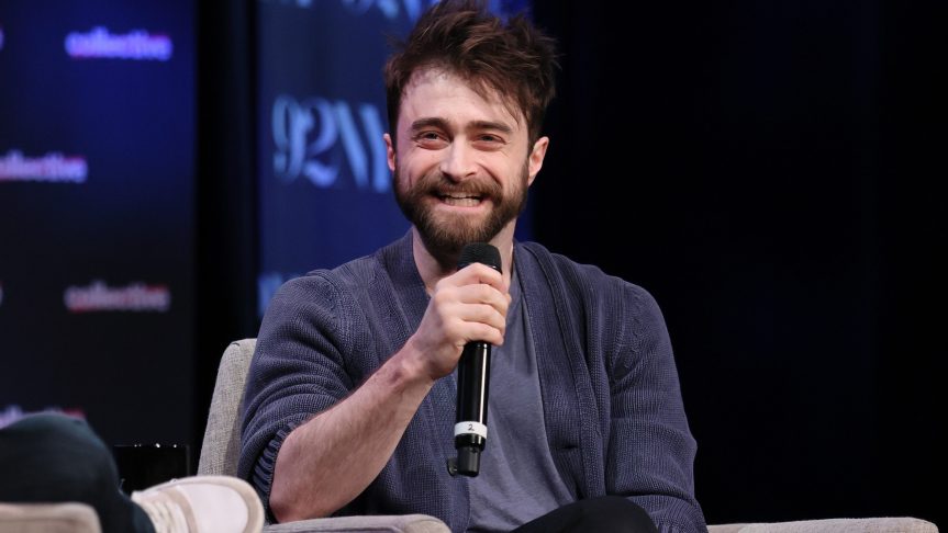 Daniel Radcliffe speaks onstage during a live interview in New York City