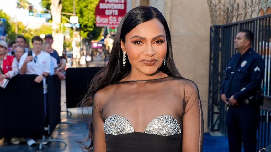 Mindy Kaling smiles on red carpet