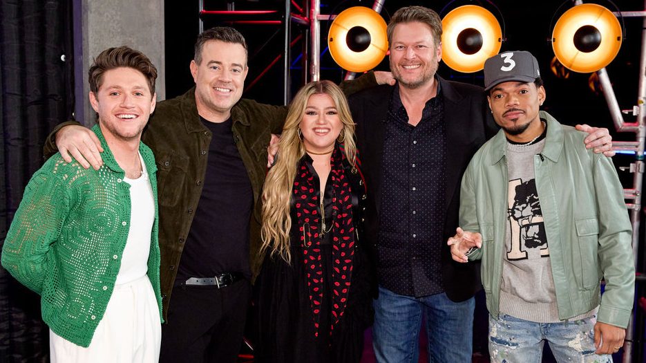 Niall Horan, Carson Daly, Kelly Clarkson, Blake Shelton, Chance The Rapper