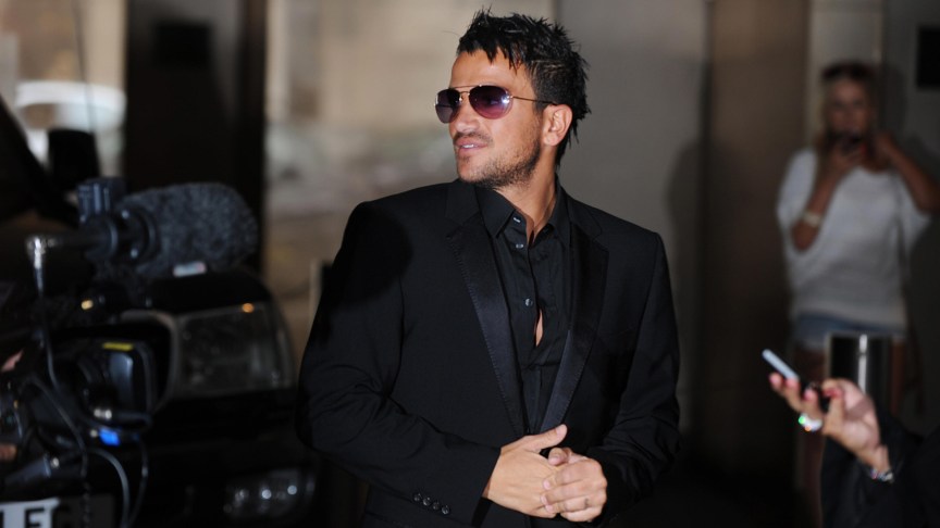 Peter Andre standing infront of cameras