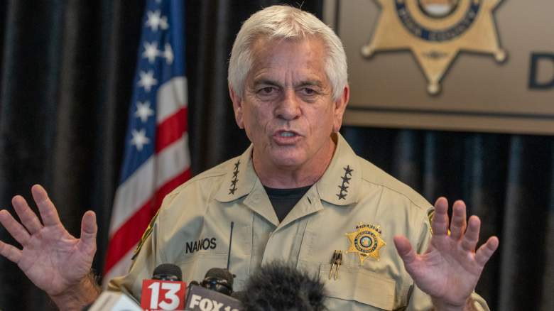 Pima County Sheriff Chris Nanos speaking to the media