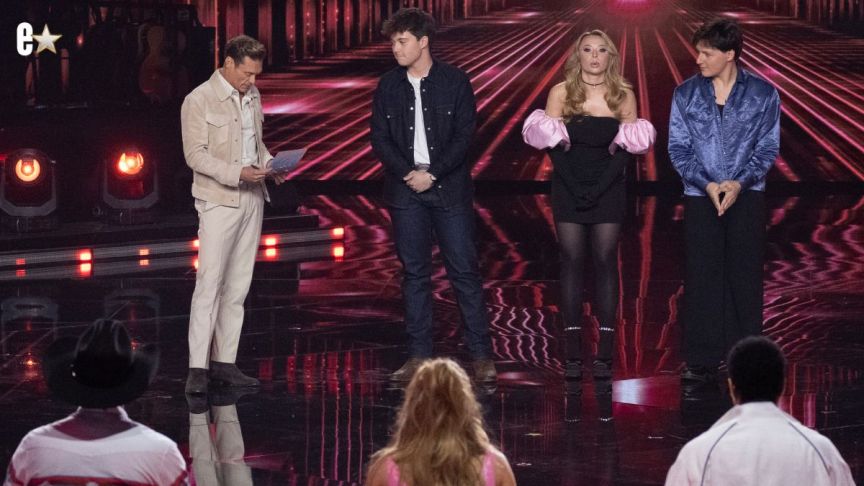 Ryan Seacrest with contestants Lucas Leon, Rae, and Jesse Findling on April 6, 2026 show.