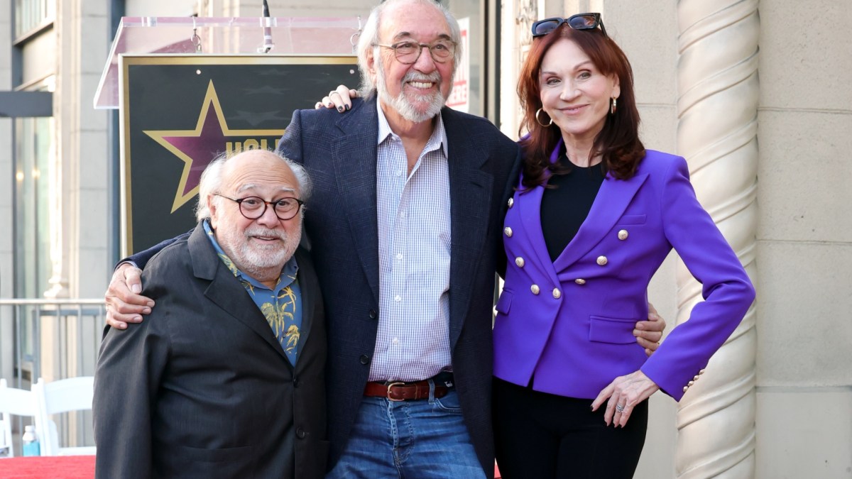 Danny DeVito, James L. Brooks and Marilu Henner in December 2025