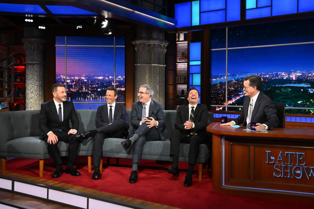 Stephen Colbert Jimmy Kimmel Jimmy Fallon John Oliver Seth Meyers