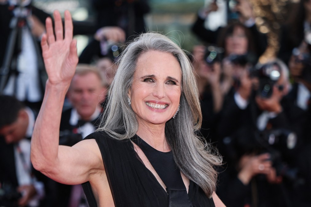 Andie MacDowell wave Cannes