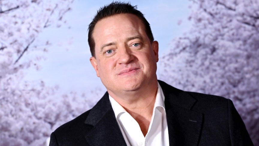 Brendan Fraser poses for photos at an event