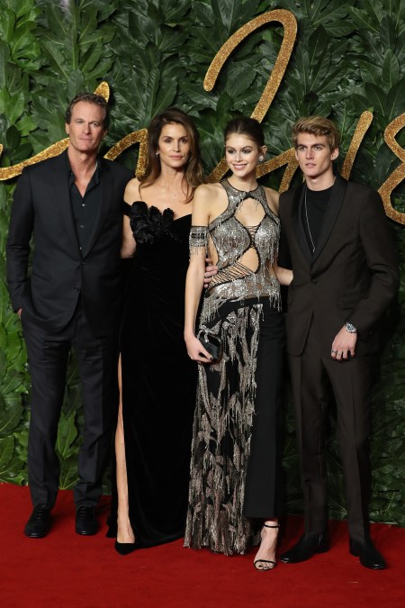 Rande Gerber, Cindy Crawford, Kaia Jordan Gerber, and Presley Gerber