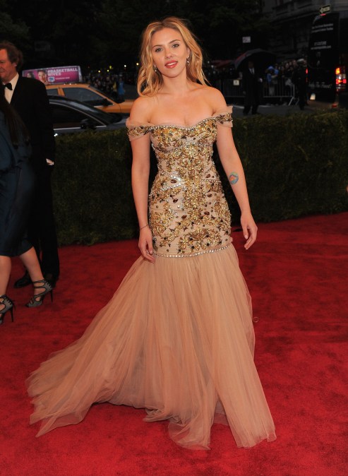 Scarlett Johansson at the Met Gala in 2012.