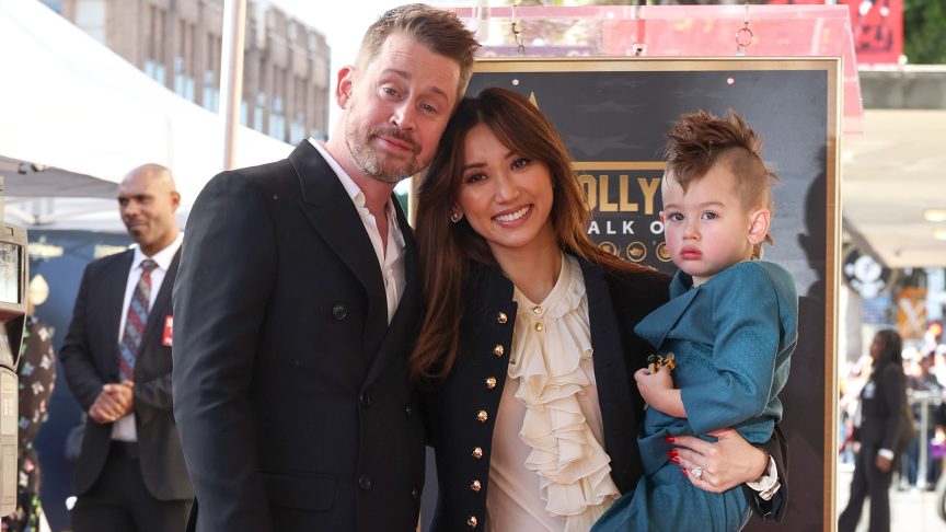 Maculay Culkin, Brenda Song and son