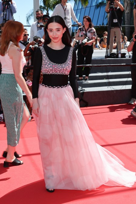 Mikey Madison on the "Anora" red carpet in Cannes in 2024.