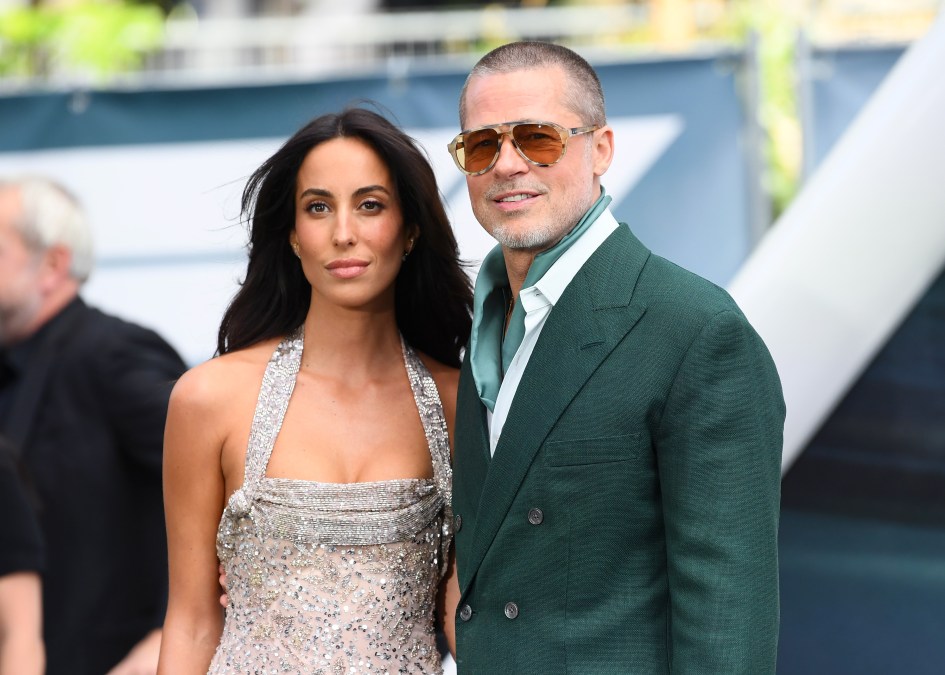 Ines de Ramon and Brad Pitt