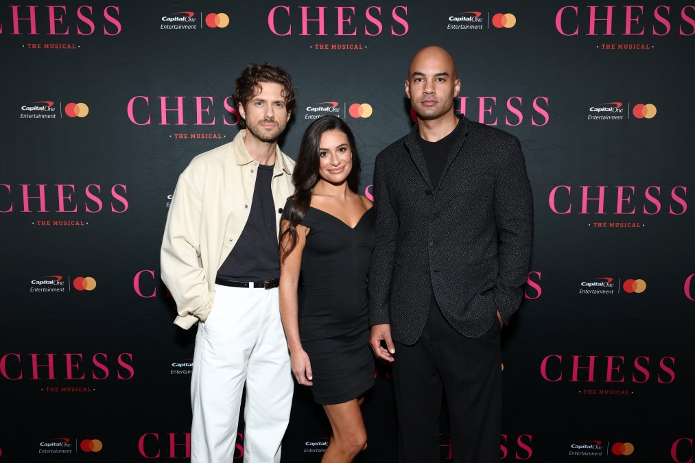 Aaron Tveit, Lea Michele and Nicholas Christopher