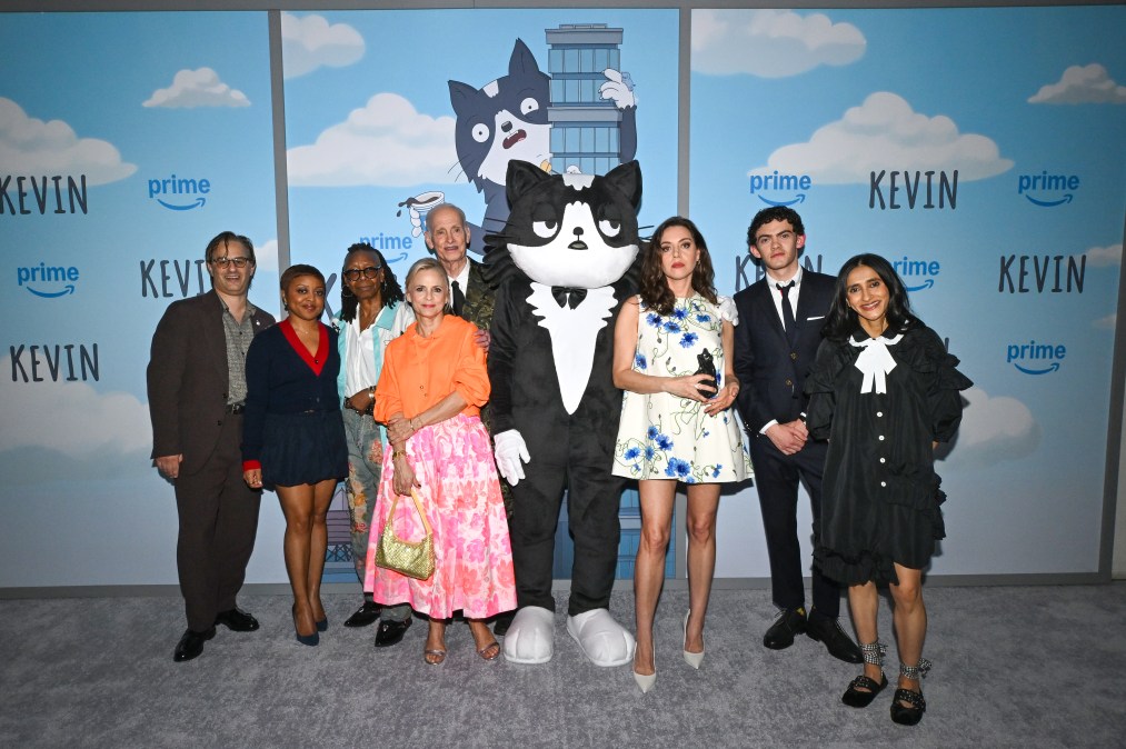 Aubrey Plaza with the cast of "Kevin" in 2026.