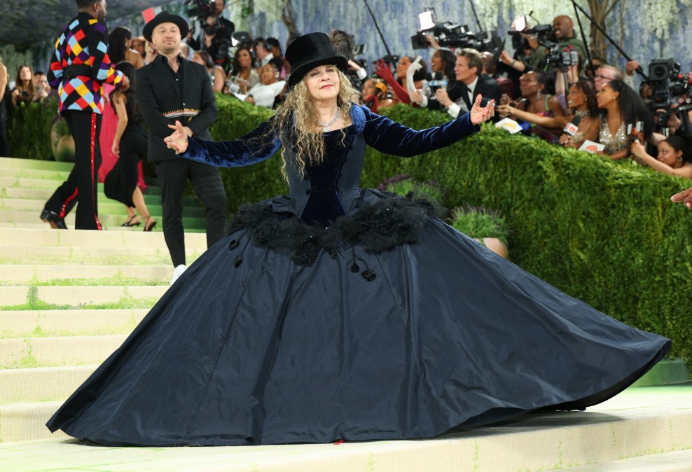 Stevie Nicks arrives for the 2026 Met Gala celebrating "Costume Art" at the Metropolitan Museum of Art.