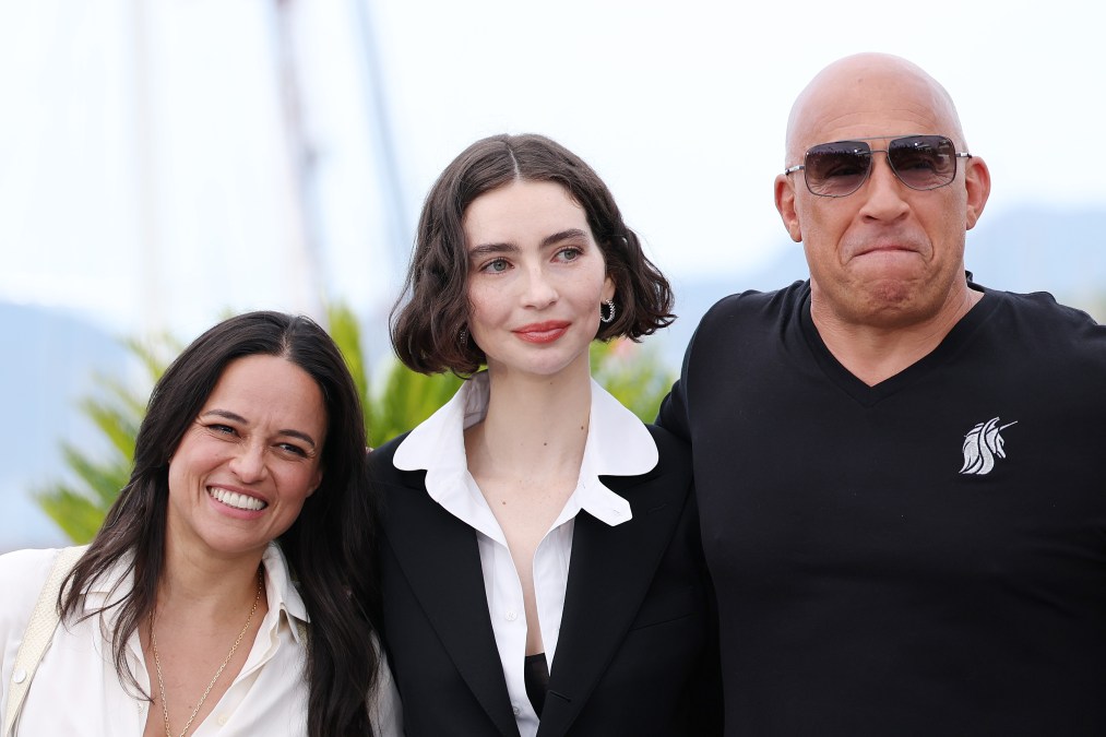 Michelle Rodriguez, Meadow Walker and Vin Diesel