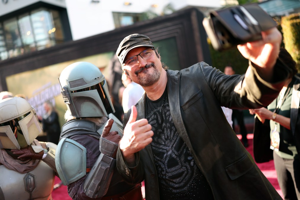 Robert Rodriguez and a "Star Wars" cosplayer.