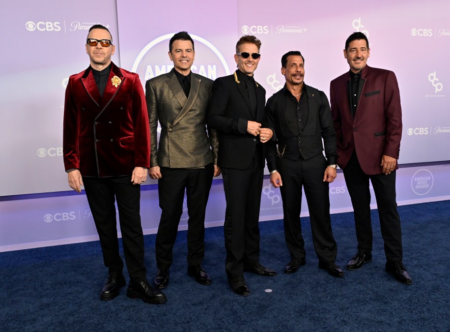 New Kids on the Block on the American Music Awards of 2026 red carpet.