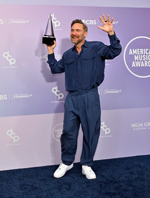 David Guetta on the American Music Awards of 2026 red carpet.