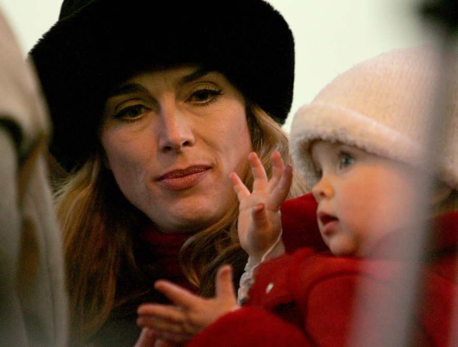 Actress Brooke Shields holds her daughter Rowan Francis