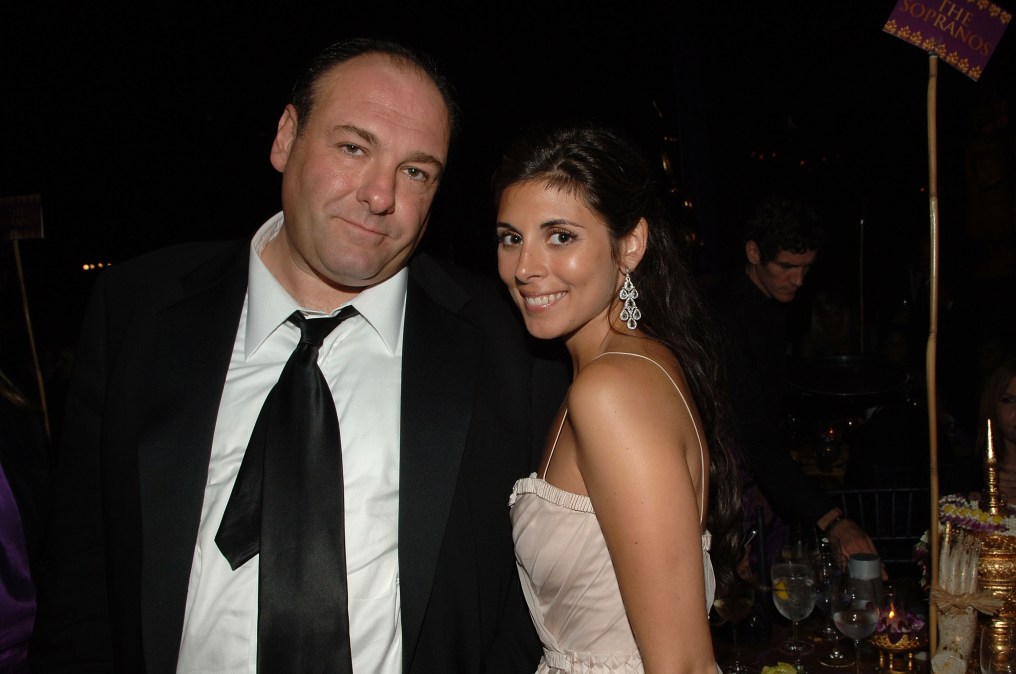 James Gandolfini and Jamie-Lynn Sigler attend the HBO Emmy after party, 2007.