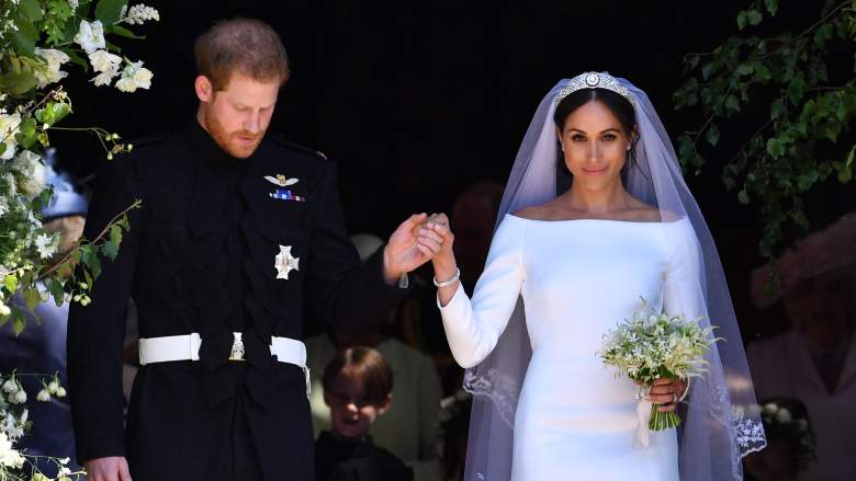 Prince Harry and Meghan Markle getting married in 2018.