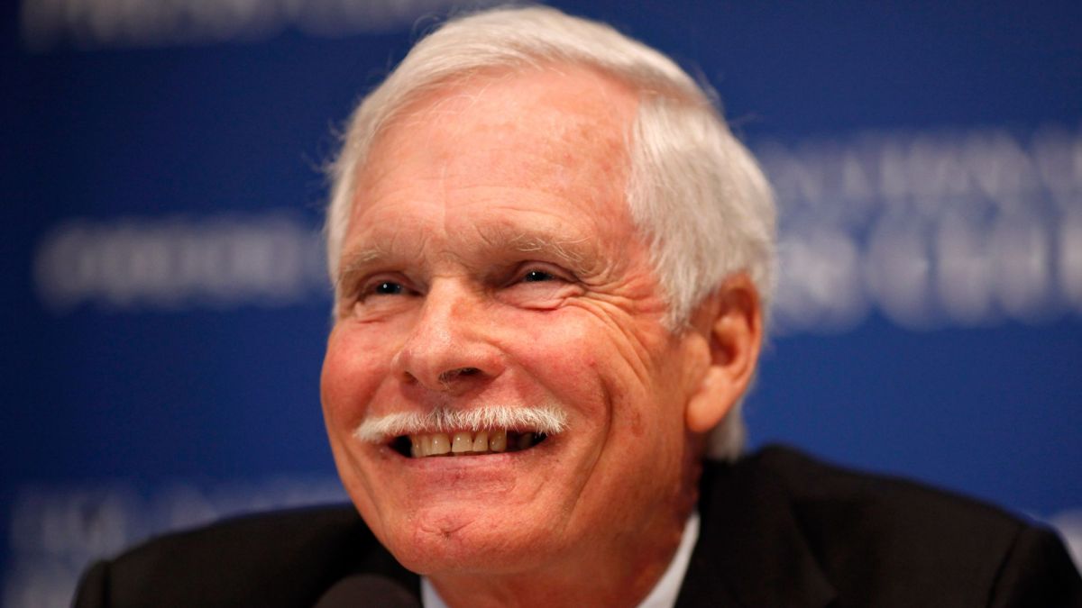 Turner Enterprises CEO Ted Turner address the Newsmaker Luncheon on renewable and alternative energy at the National Press Club April 19, 2011 in Washington, DC. Turner and fellow billionaire BP Capital Management CEO T. Boone Pickens shared the stage and said they agree on most things, including global warming, the need to move away from a dependency on foreign oil and the need to end the wars in Iraq and Afghanistan