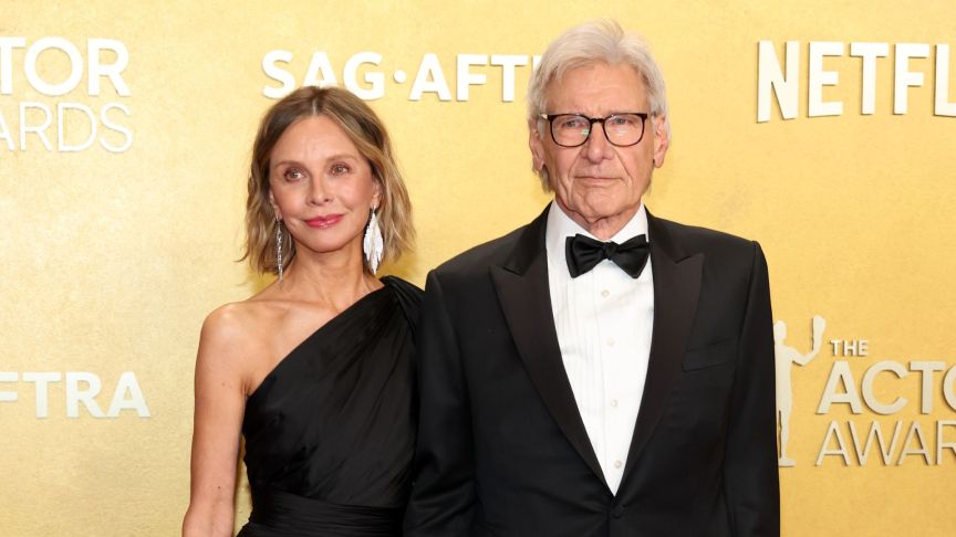 Calista Flockhart and Harrison Ford