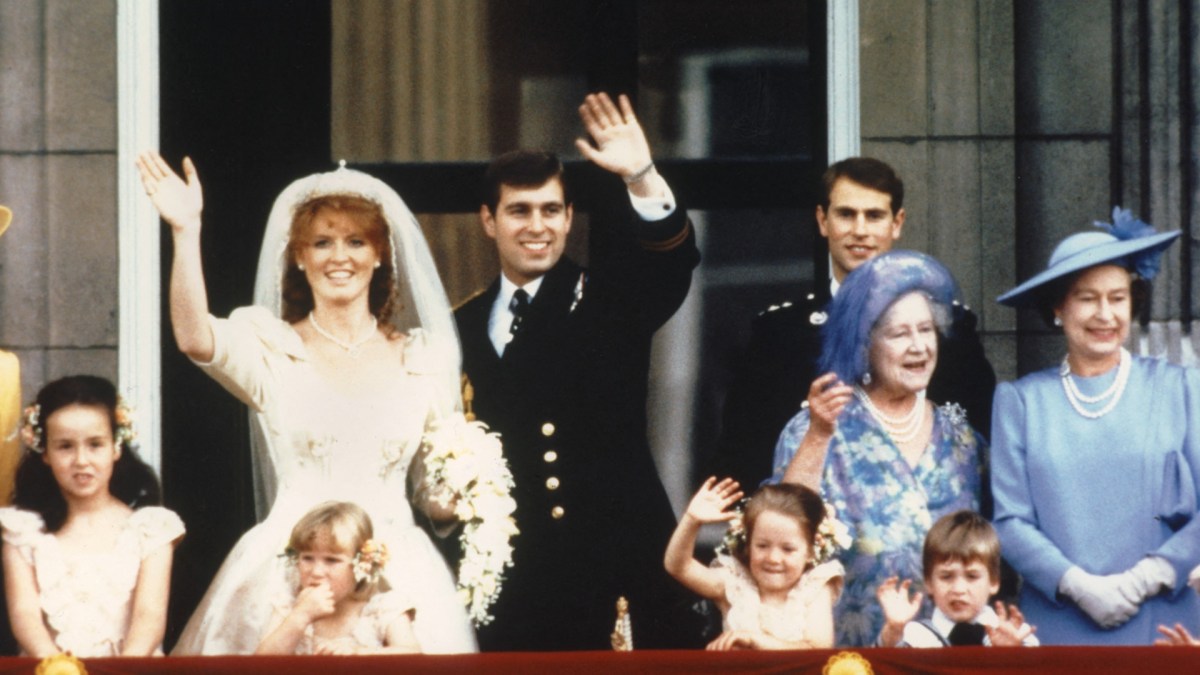 Then-Prince Andrew and Sarah Ferguson wedding day