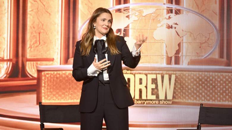 Drew Barrymore on the set of her talk show