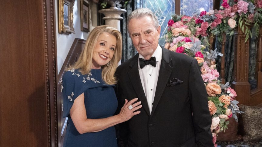 Melody Thomas Scott and Eric Braeden as Nikki and Victor in The Young and the Restless