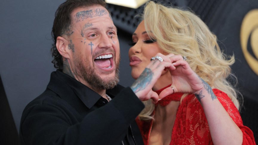 Bunnie XO and Jelly Roll attend the 2026 Grammy Awards