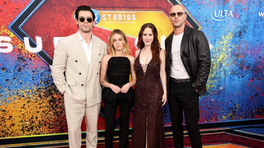 David Corenswet with Milly Alcock at Supergirl premiere
