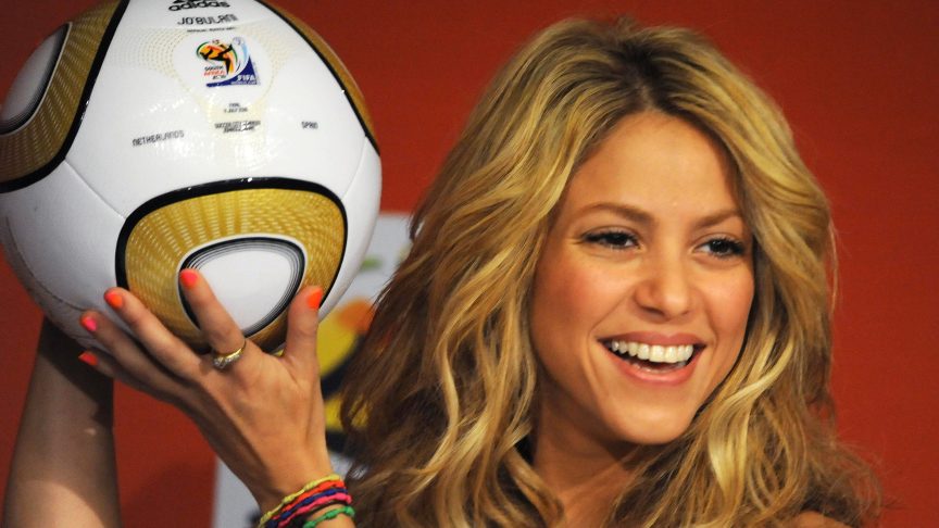 Shakira with the 2010 FIFA World Cup Final ball.