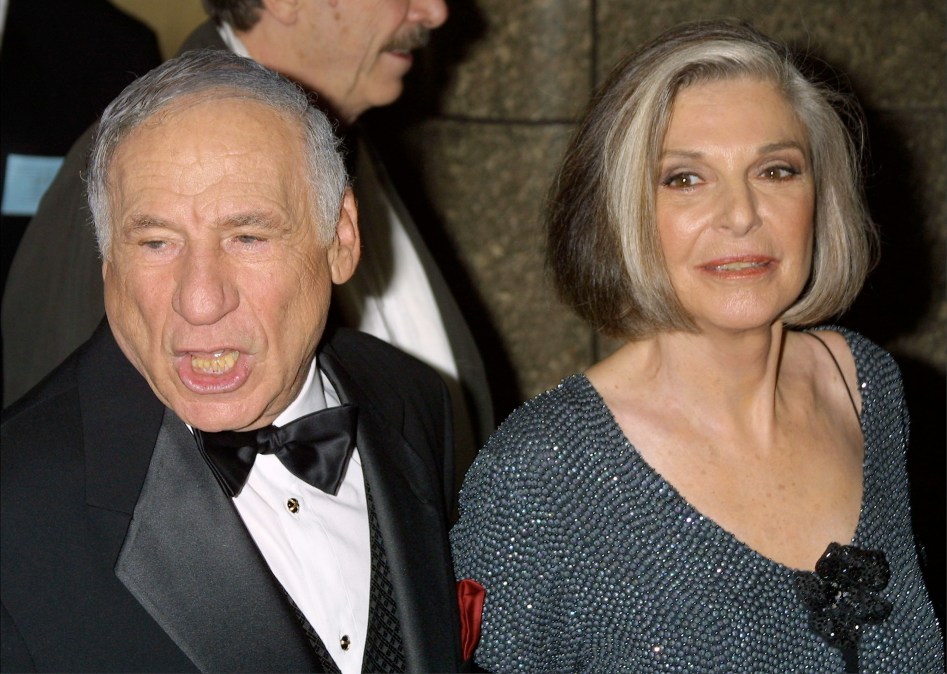 Mel Brooks and Anne Bancroft at the Tony Awards in 2001