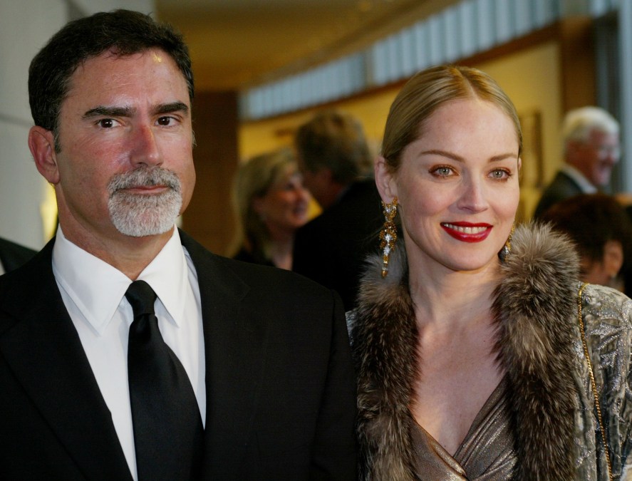 Phil Bronstein with Sharon Stone in 2002.