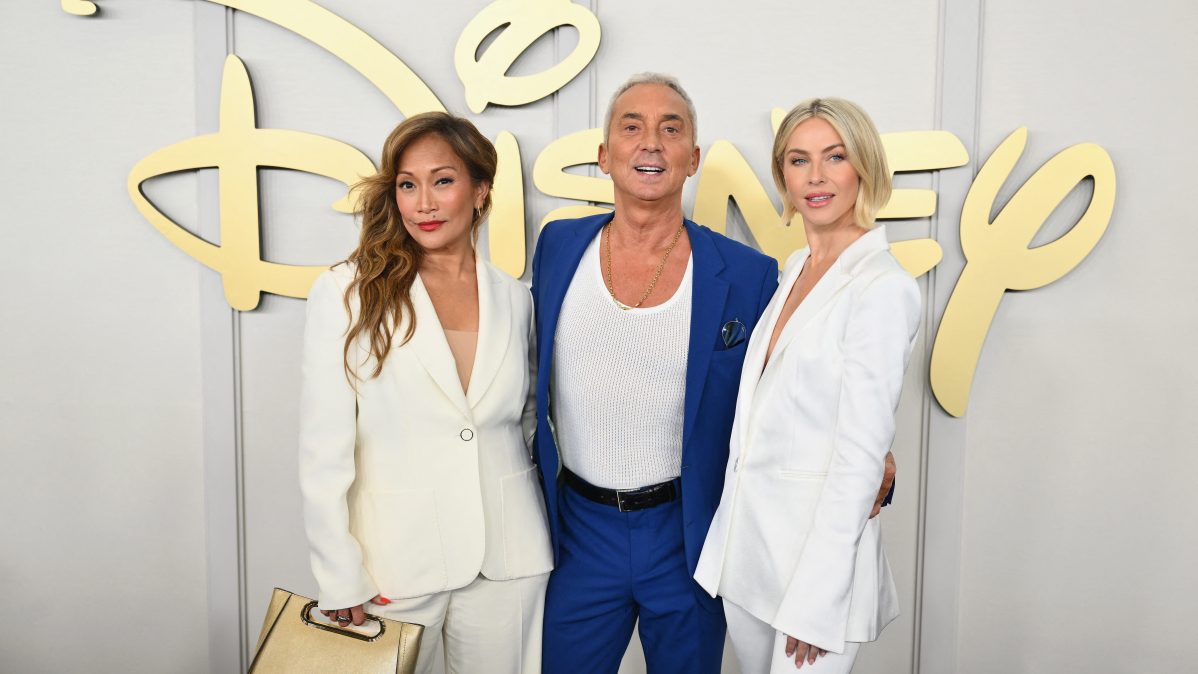 "Dancing With the Stars" judges Carrie Ann Inaba, Bruno Tonioli and Julianne Hough arrive for Disney's 2024 Upfront presentation on May 14, 2024 i