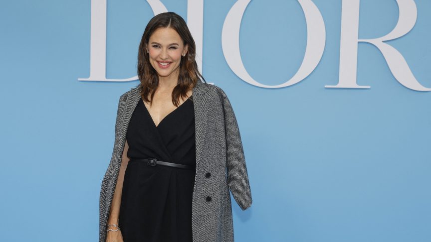 US actress Jennifer Garner poses upon arrival ahead of Dior Women Ready-to-wear Spring-Summer 2025 show as part of the Paris Fashion Week, in Paris on September 24, 2024.