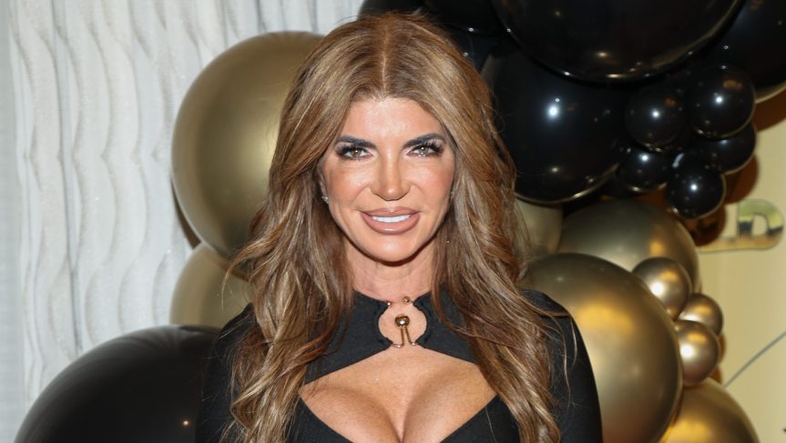 Teresa Giudice poses at the TV Gold Podcast launch event hosted by Jennifer Aydin in Paramus, New Jersey.
