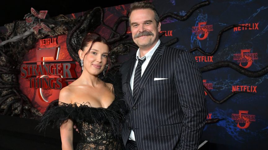 Millie Bobby Brown and David Harbour