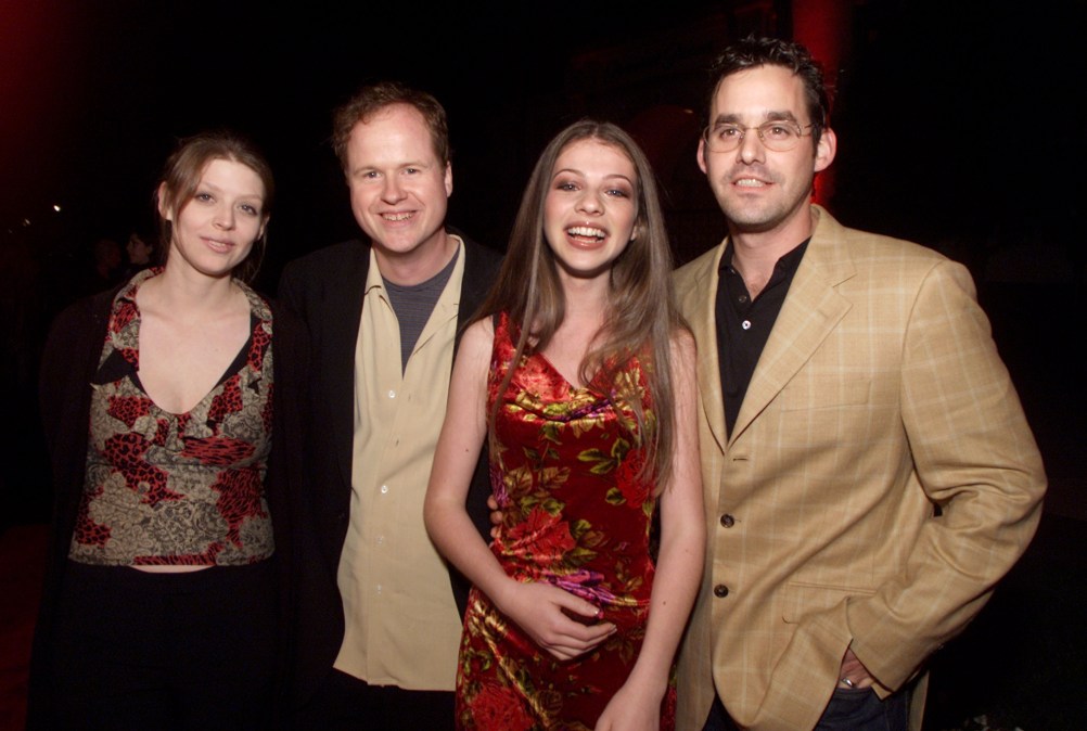 Amber Benson, Joss Whedon, Michelle Trachtenberg and Nicholas Brendon attend an event in 2001